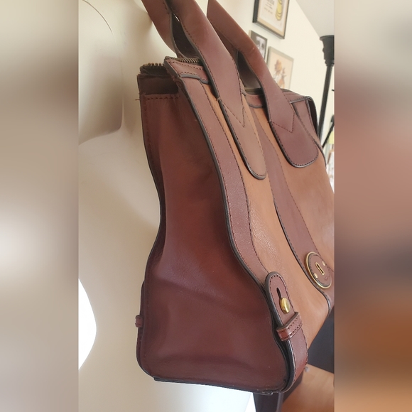 Fossil Vintage Reissue Brown/Tan Leather Satchel - Picture 4 of 8